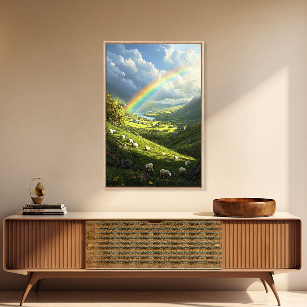 A Rainbow Over Ireland, Ireland Landscape Painting Print, Irish Decor, Ireland Wall Art, Ireland Inspired Home Decor