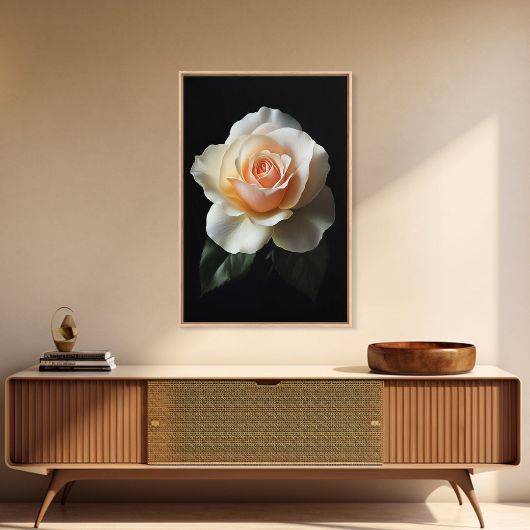 A white Rose Canvas Print, Floral Print, Floral Decor, Flower Painting, Rose Wall Art, Rose Painting, Cute Preppy Home Decor, French Country Art
