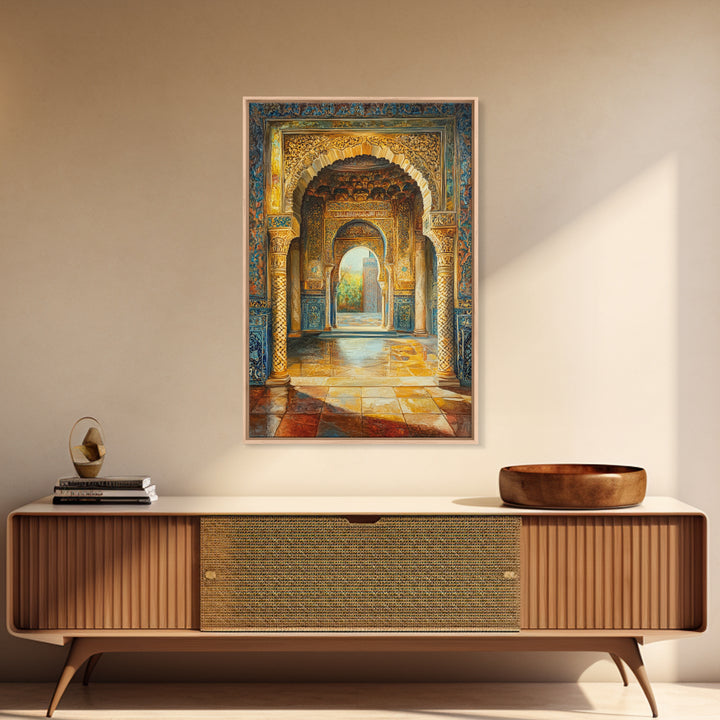 Painting Print of a Morrocan Scene, Moroccan Style Artwork, Moroccan Painting, Arabic Inspired Wall Art