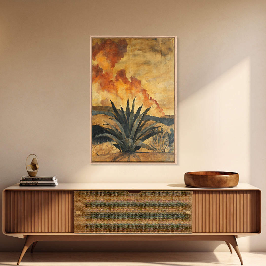 Abstract Agave Painting Print, Chicano Decor, Agave Wall Art, Rustic Farmhouse Decor, Mexicano Art, Agave Wall Art, Southwestern Art