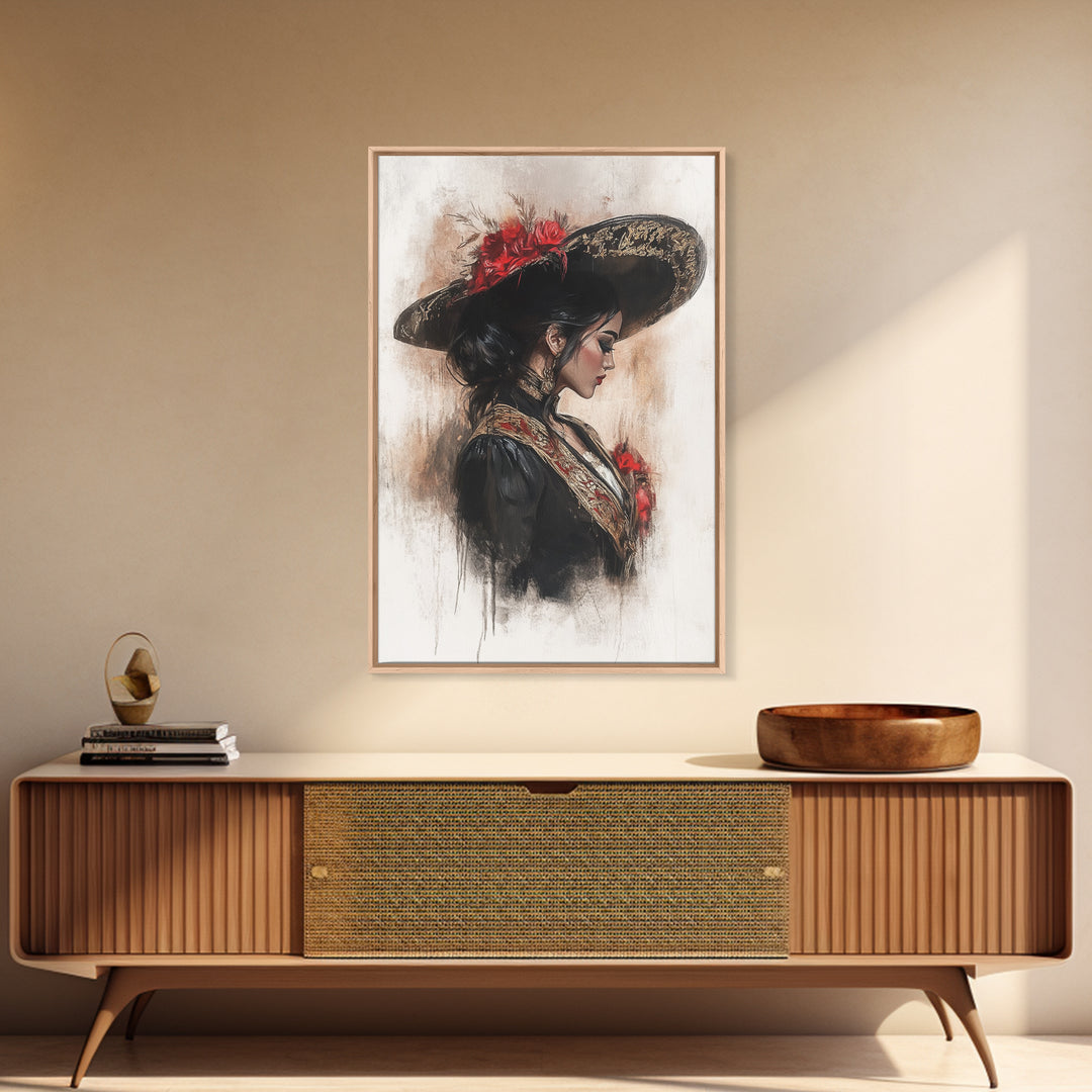 Chicano painting Print, Mexicano Wall Art, Female Matador, Female Bull Fighter Painting Print, Chicano Wall Art, Tejano Decor