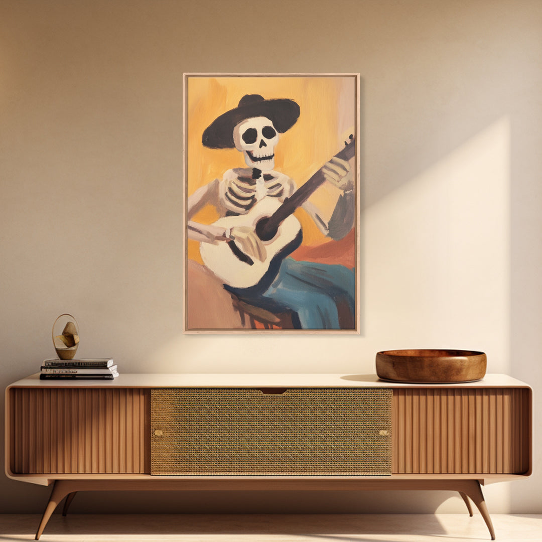 Chicano Cowboy Guitarist Canvas Print - Tejano Wall Art - Mexicano Home Decor