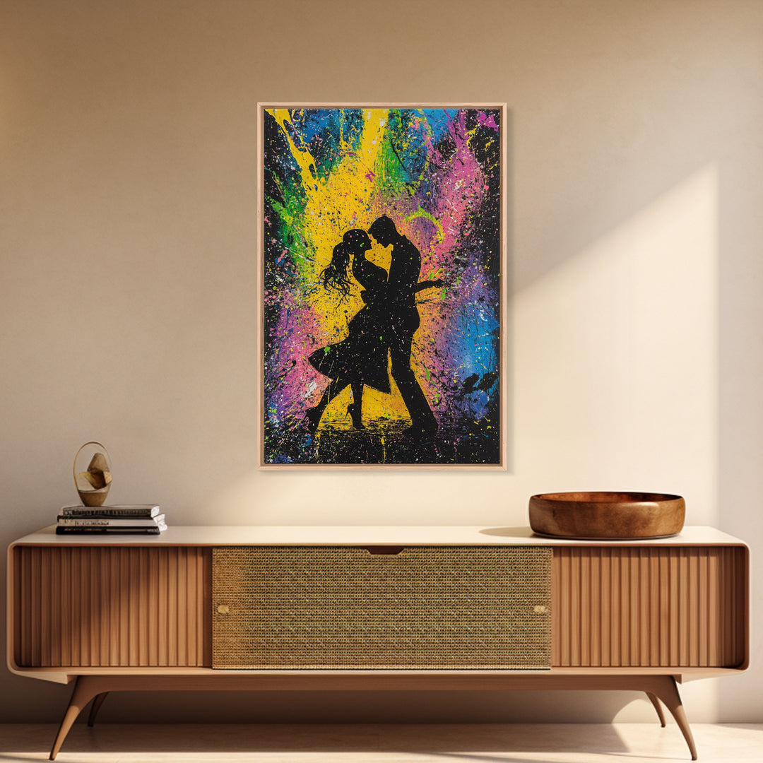 Couple Dancing Painting Canvas Print, Wood Frame Art, Couple Painting, Art For Couples, Wedding Gift, Engagement Gift Idea