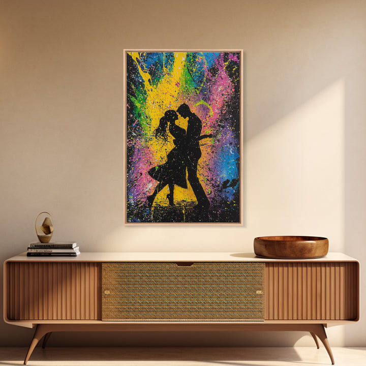 Couple Dancing Painting Canvas Print, Wood Frame Art, Couple Painting, Art For Couples, Wedding Gift, Engagement Gift Idea