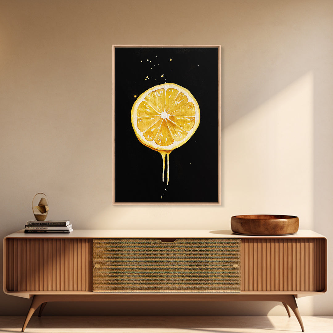 Lemons Oil Painting Print, Vintage Still Life of a Lemon, Antique Fruit Art Print, Still Life Wall Art, Lemon Painting, Framed Canvas Print