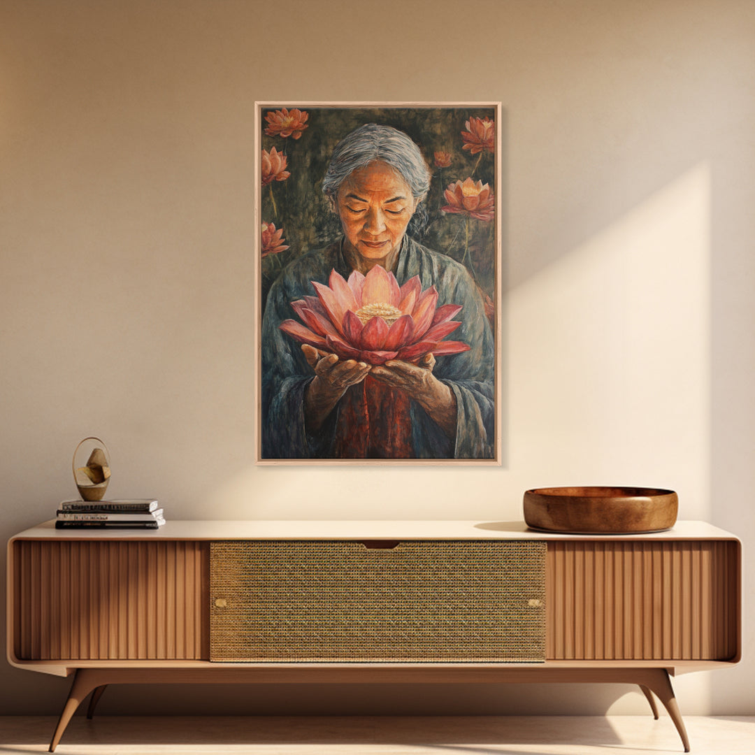 Bahai Wall Art Framed Canvas Print, Retro Abstract Wall Art, Living Room Decor