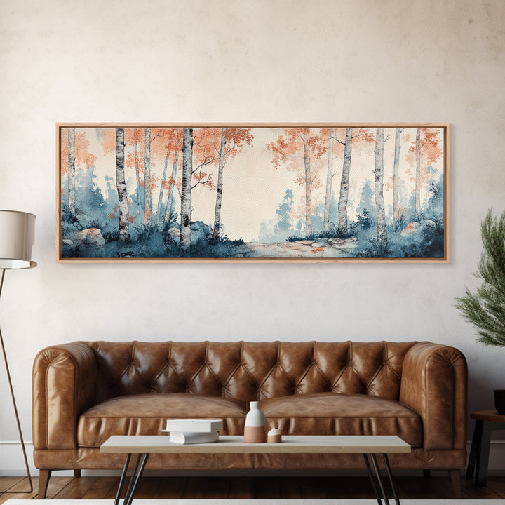 Original Birch Forest Oil Painting Print, Birch Tree Art, Birch Tree Painting, Panoramic Wall Art, Centerpiece Art, Statement Piece Art, Custom Art