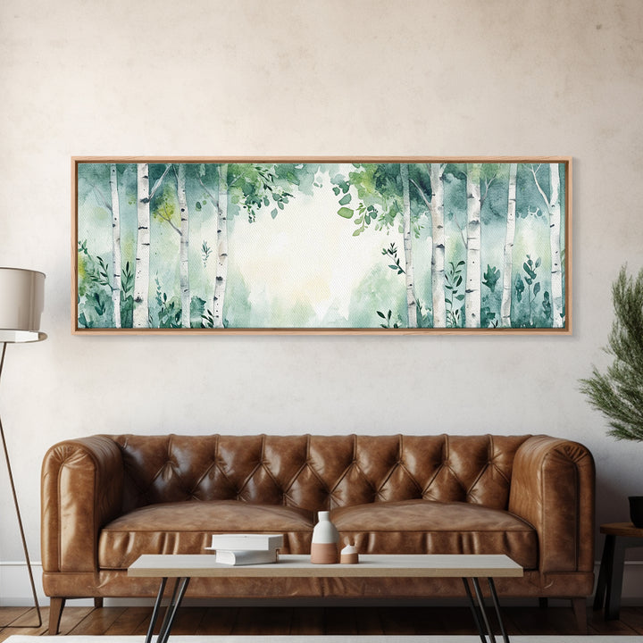 Aspen Trees Oil Painting Canvas Print, Autumn Aspens Print, Muted White Tree Wall Art Country Farmhouse Wall Art Birch Tree Art