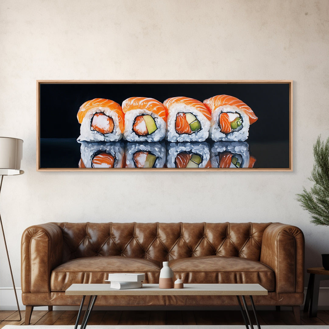 Kitchen Wall Art Home Decor, Dining Room Art, Painting of Sushi Canvas Print, Modern Art, Eclectic Kitchen Decor, Modern Kitchen