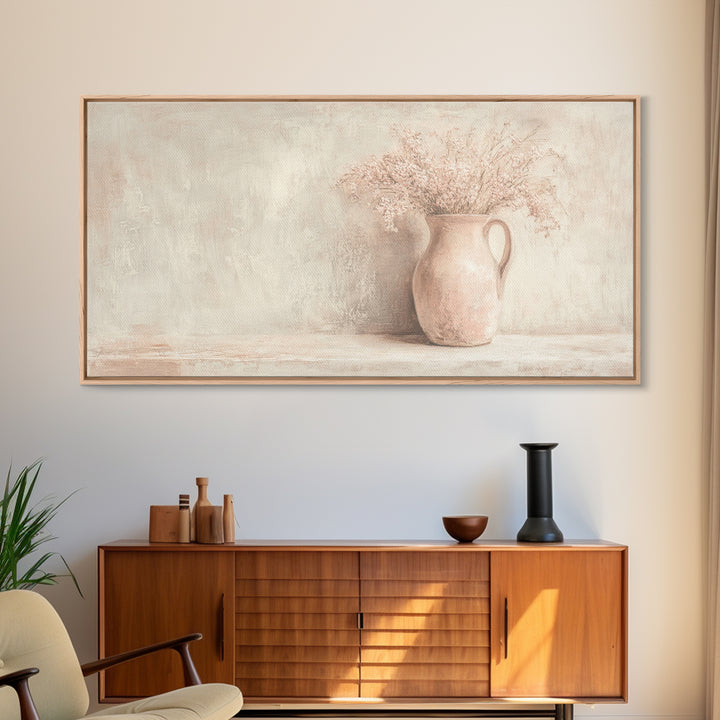 Cute Boho Wall Art For Kitchen or Dining Room, Oil Painting Of a Flower Pot, Cute Decor Idea, Cute Wall Art, Gift For Her