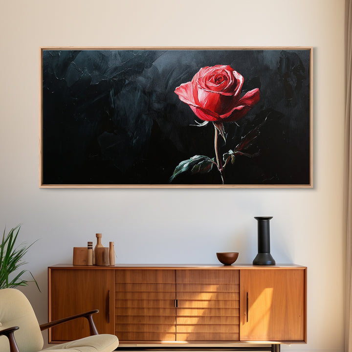 Rose Painting On Canvas Print, Original Art, Flowers Painting, Floral Painting, Framed Canvas Print, Modern Art, Living Room Wall Art, Gift Idea