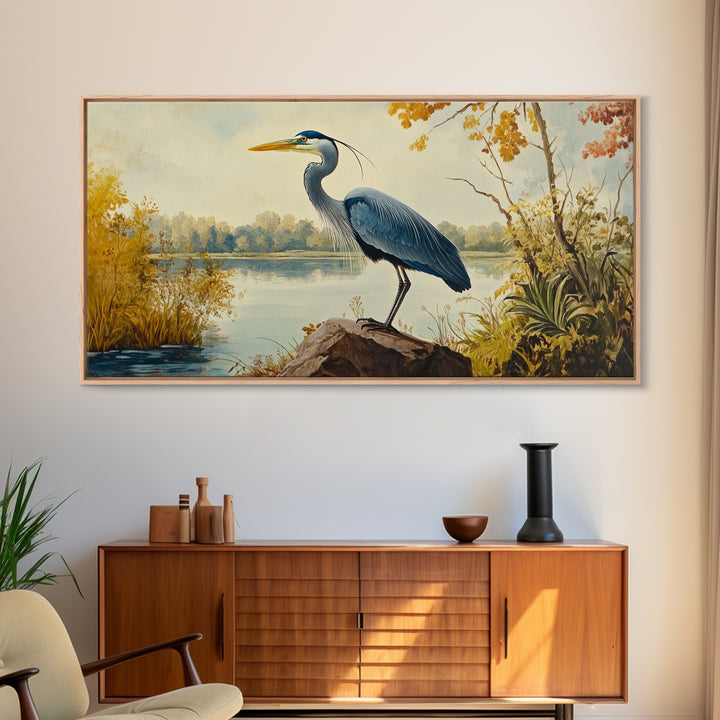 Blue Heron Painting Print | Florida Home Decor | Bird Painting | Nautical Art | Nautical Painting | Lake House Wall Art | Blue Heron Art
