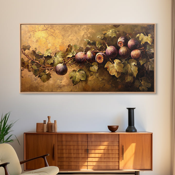 Abstract Still Life Oil Painting Print of Figs, Victorian Kithen Wall Art, Minimalist Home Decor, Muted Kitchen Art, Subdued Still Life Painting