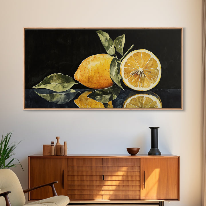 A Lemon and A Half - Framed Canvas Print - Kitsch Kitchen Decor - Kitchen Wall Art