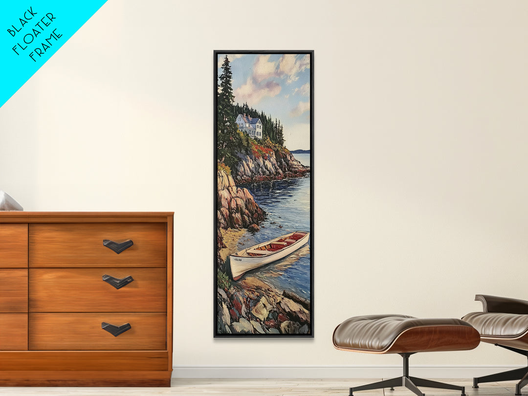 Canvas Print Rustic Farmhouse Art Deer Drinking Water In Forest Painting Tall Narrow Art Above Sofa Art Cozy Cabin Decor Above Bed Wall Art