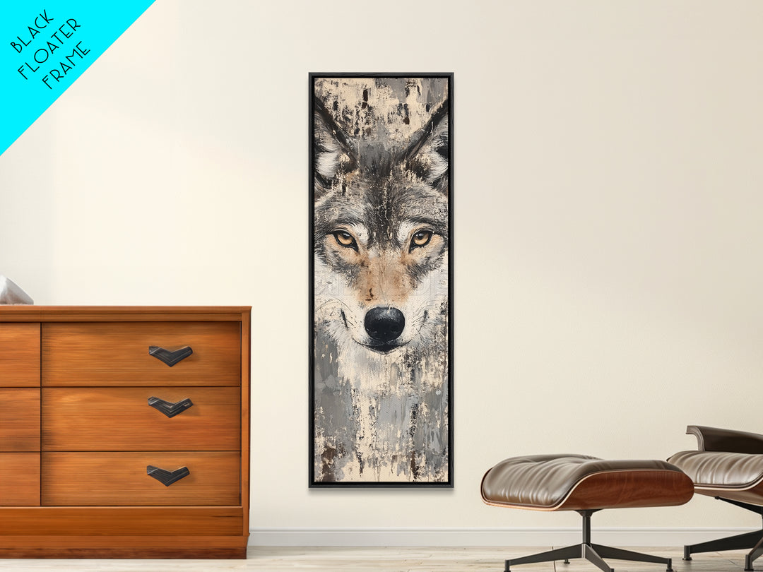 Canvas Print of Wolf Eyes Close-Up, Moody Art, Above Couch Art, Rustic Wall Art, Therapy Art, Wildlife Inspired