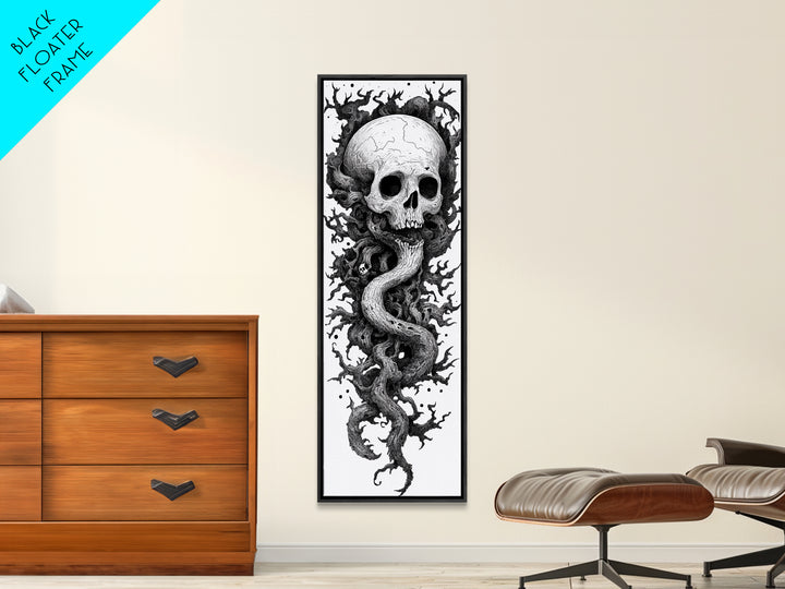 Cosmic Horror Wall Art Framed Canvas Print, Skull Art, Skull Painting Print, Skull Wall Art, Halloween Decor