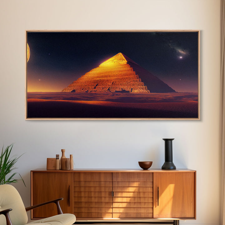 Pyramid Wall Art, Sands of Egypt, Ready To Hang Canvas Print, Framed Wall Art