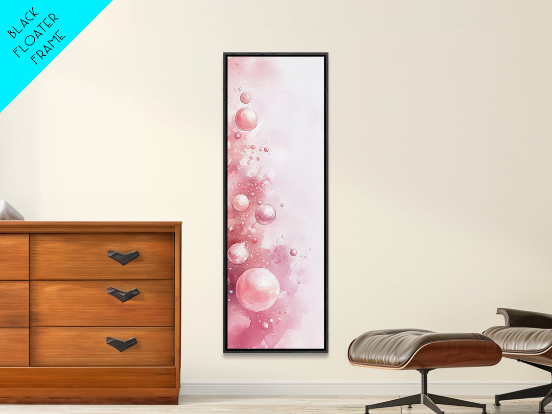 Bubble Abstract Framed Canvas Print Pink Abstract Art Minimalist Art Light Pink Wall Art Vertical Wall Art Living Room Art