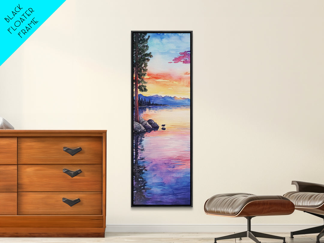 Canvas Print Lake Tahoe Art Coastal Landscape Sunset Wall Art Nautical Decor Horizontal Wall Art Living Room Art Christmas Gift