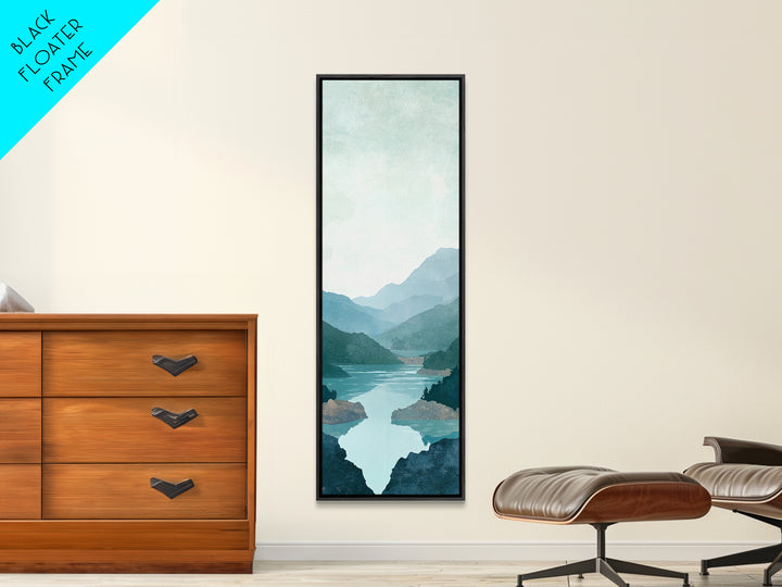 Misty River Landscape Canvas Print Smoky Mountain Art Coastal Wall Art Bedroom or Living Room Rustic Decor Panoramic Wall Piece