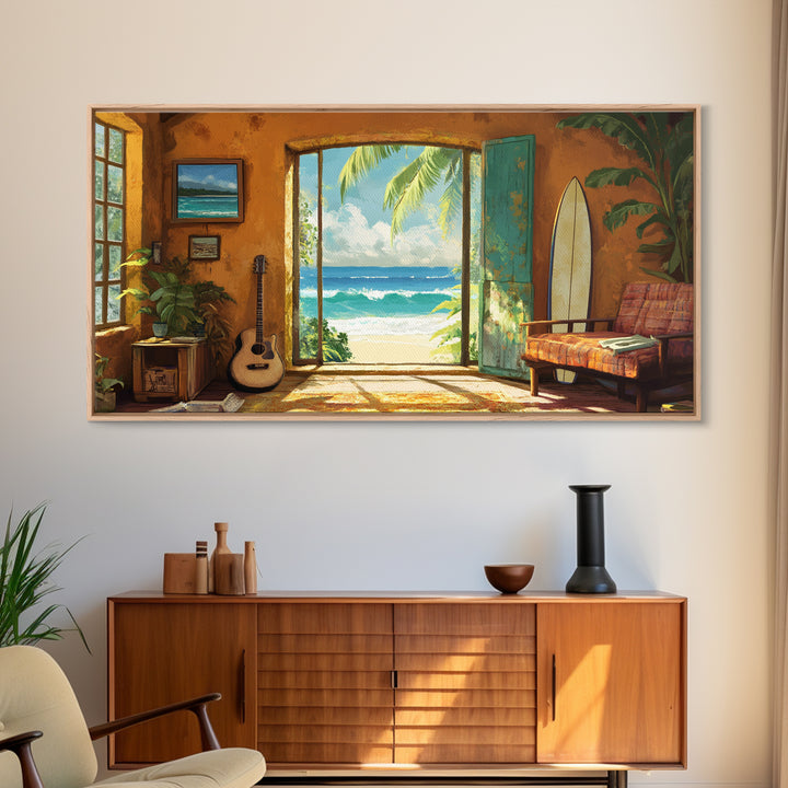 Ocean Retreat Canvas Print Coastal Decor Rustic Nautical Wall Art Above Sofa Art Tropical Beach Room Art Farmhouse Art Gift Idea