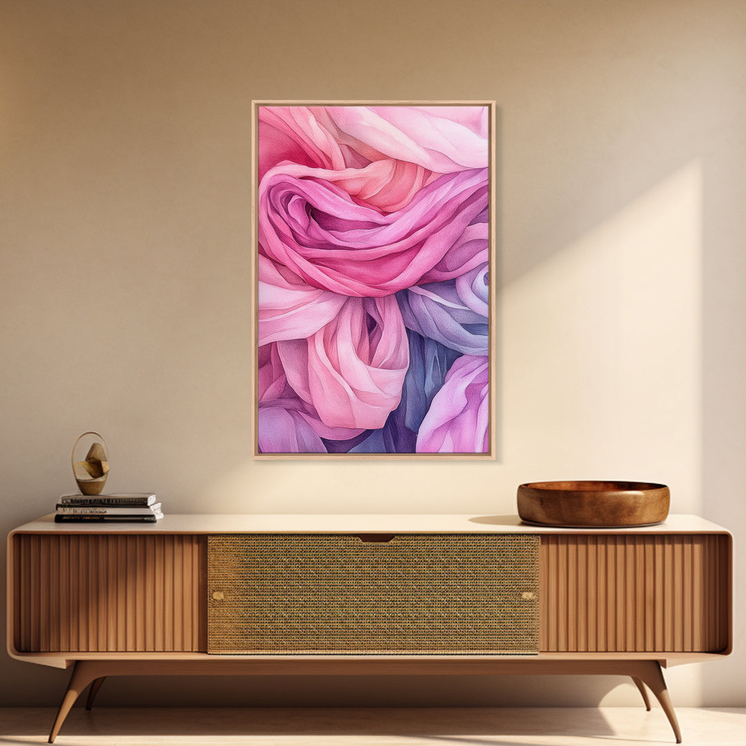 Rosy Layers Abstract Canvas Print | Pink Abstract Art | Light Pink Wall Art | Boho Wall Decor | Minimalist Art | Living Room Accent