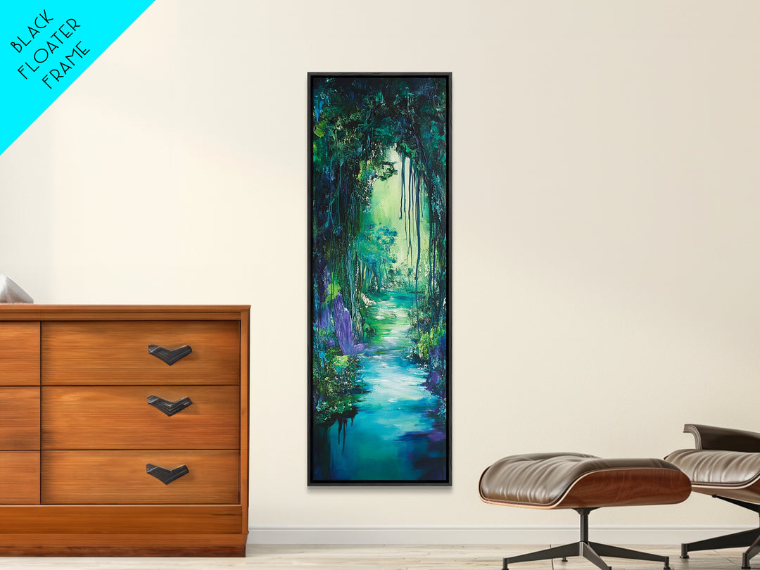 Mystical Forest, Wabi Sabi Art, Zen Wall Art, Forest at Dusk Painting, Tall Skinny Art, Moody Art, Extra Wide Art, Canvas Print