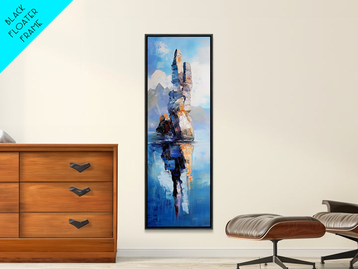 Ocean Reflection, Coastal Rock, Nautical Wall Art, Blue and Green Art, Coastal Landscape, Christmas, Canvas Print, Above Couch Art