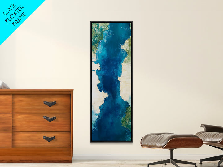 Ocean Map, Atlantic View, Nautical Wall Art, Coastal Landscape, Blue and Green Wall Art, Christmas, Canvas Print, Living Room Art