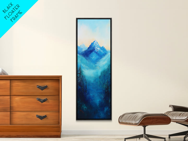 Rustic Art, Canvas Print, smoky mountain art, pine tree art, blue and green wall art, extra wide art,  above bed wall art