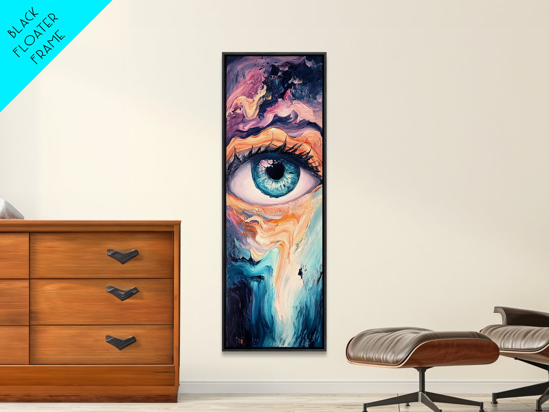 Abstract Surfboard, surf wall art, coastal painting, framed canvas print, beach house decor, minimalist art, extra wide art