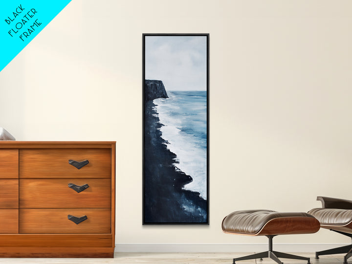 Coastal cliffs, Ireland painting, ocean wall art, seascape painting, nautical wall art, minimalist art, framed canvas print