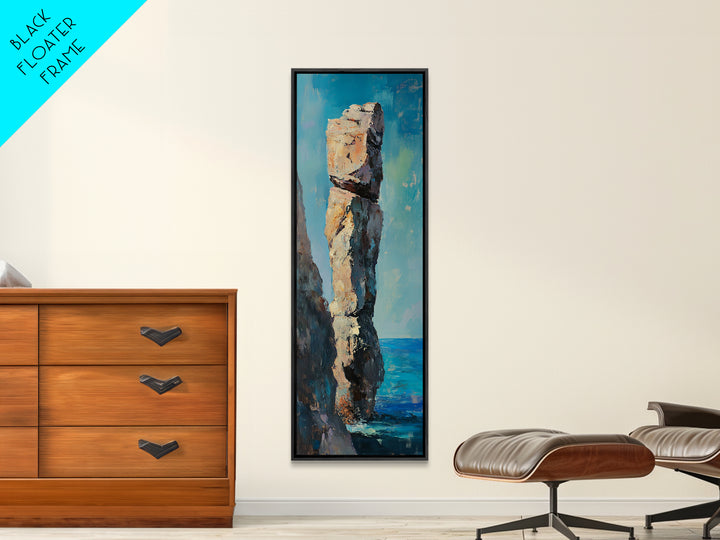 Coastal Rock, painting morro bay, nautical painting, framed canvas print, rustic decor, coastal wall art, above sofa art