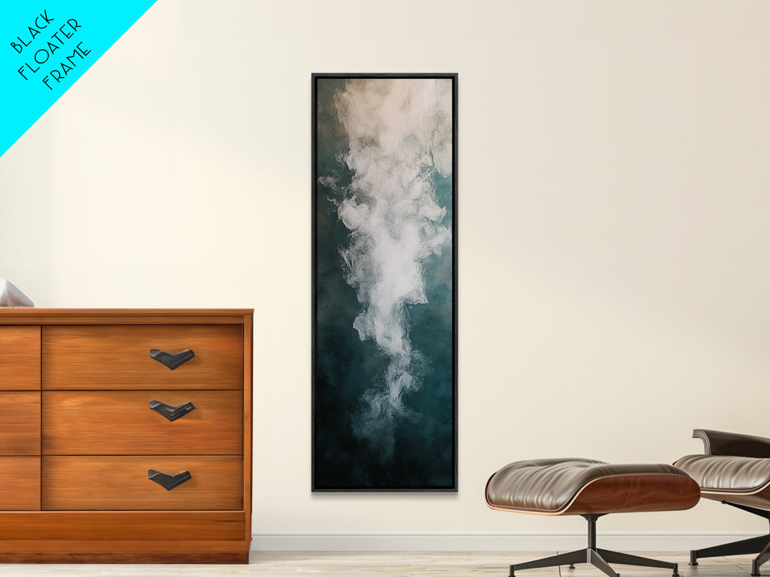 Abstract Smoke Art, Moody Wall Art, Wabi Sabi Art, Minimalist Painting, Dark Romance Painting, Framed Canvas Print, Vertical Art