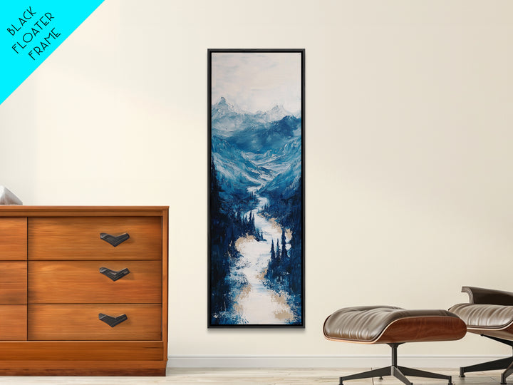 Blue Mountains, mountain painting, landscape painting, extra wide art, panoramic art, minimalist art, Canvas Print