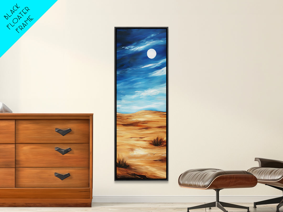 Desert Moon, southwest wall art, framed canvas print, boho art, landscape painting, rustic wall art, above couch art