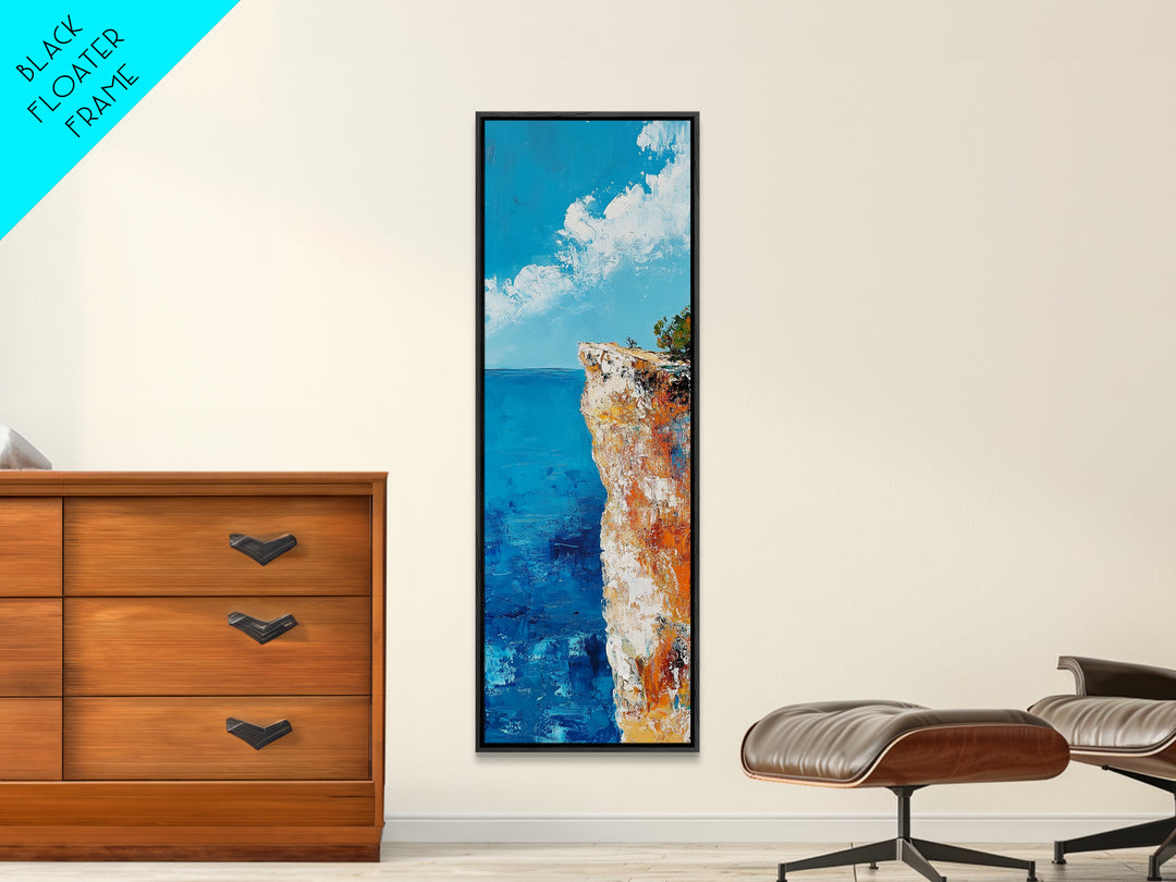 Cliff Edge Painting, Rustic Wall Art, Nautical Wall Art, Coastal Landscape Art, Canvas Print, Above Sofa Art, Living Room Art, Gift Idea
