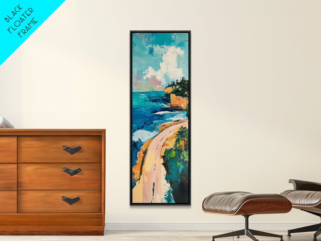 Coastal Cliffs, painting morro bay, surf wall art, seascape painting, coastal wall art, nautical decor, living room art, canvas print