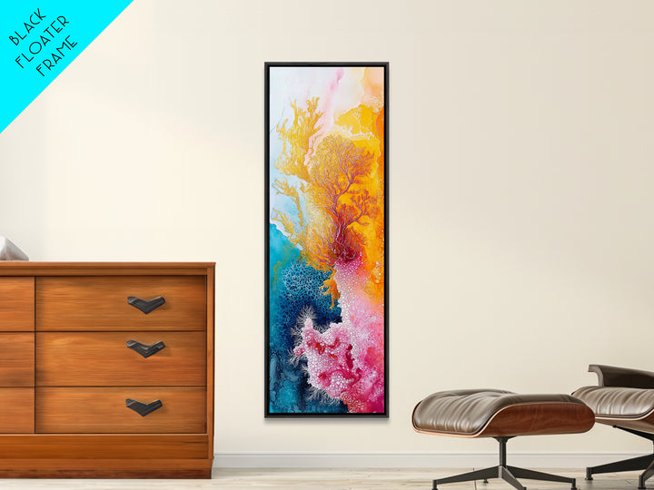 Abstract Coral, mosaic wall art, sacred geometry wall art, pink abstract art, blue and green wall art, zen wall art, canvas print