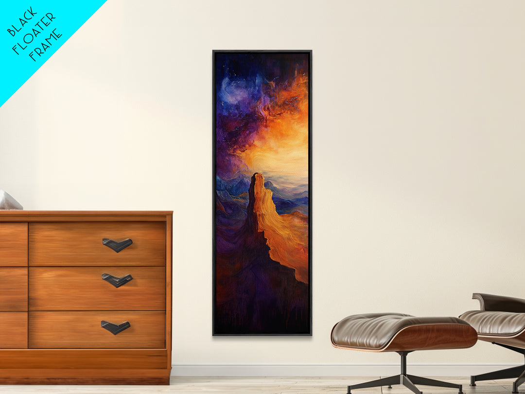Canyon Glow, mountain painting, sunset landscape, Joshua tree art, southwest wall art, framed canvas print, above couch art