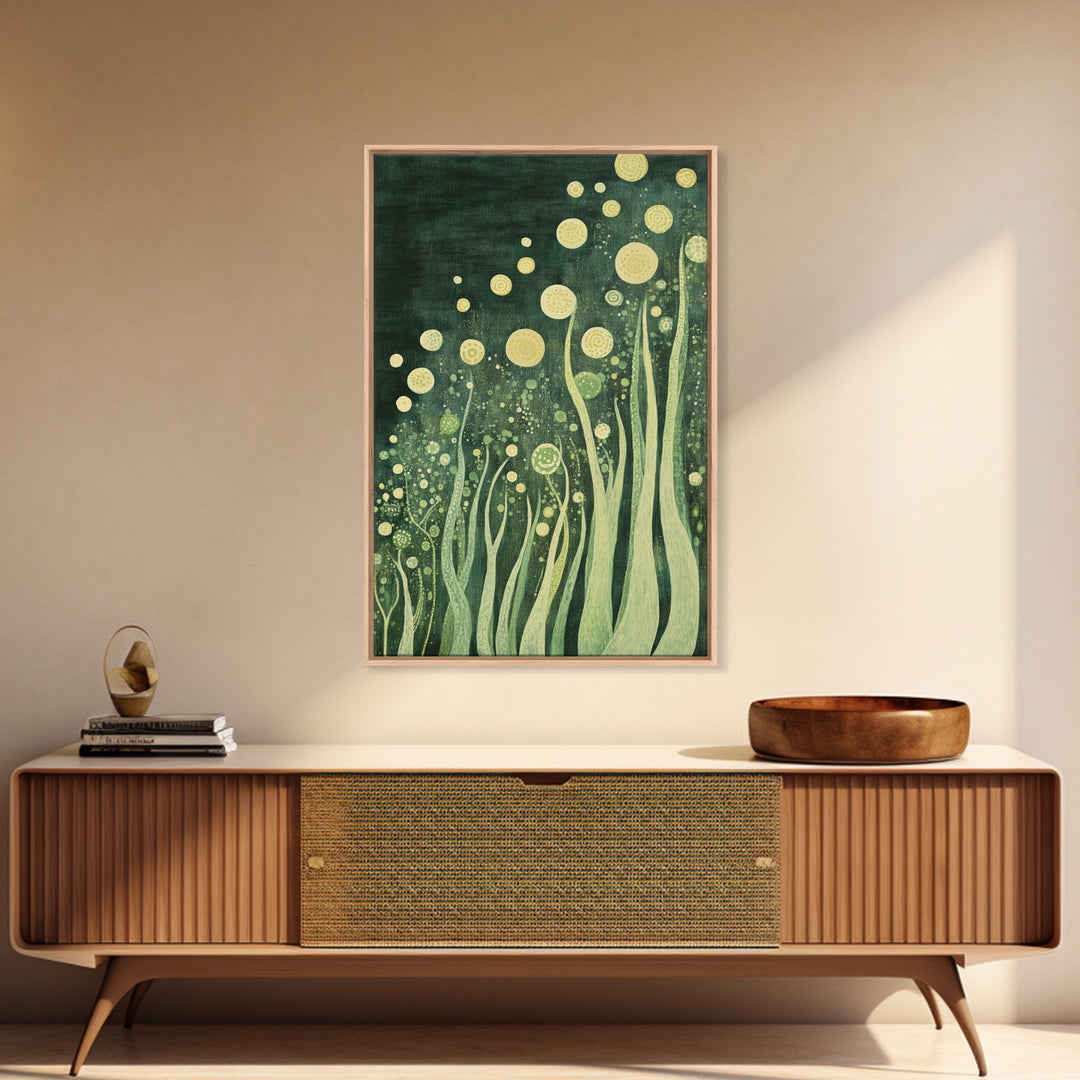 Abstract Nature, Green Wall Art, Botanical Prints, Canvas Print, Boho Art, Living Room Wall Art, Minimalist Art, Wabi Sabi Decor