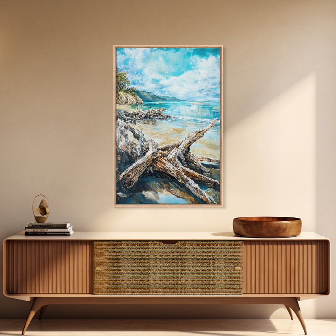 Beach, coastal painting, ocean painting, landscape painting, framed canvas print, lake Tahoe art, nautical wall art, beach house decor