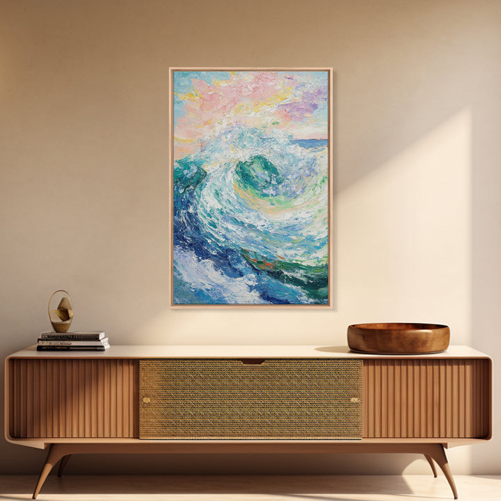 Ocean Wave Painting, Surf Wall Art, Coastal Cowgirl Wall Art, Seascape Painting, Canvas Print, Nautical Decor, Beach House Art