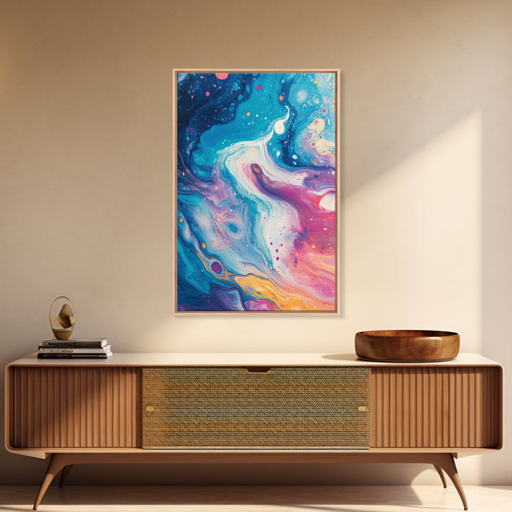 Cosmic Swirl Art, Space Wall Decor, Abstract Galaxy Art, Moody Blue Art, Science Art, Canvas Print, Bedroom Wall Decor, Gift Idea