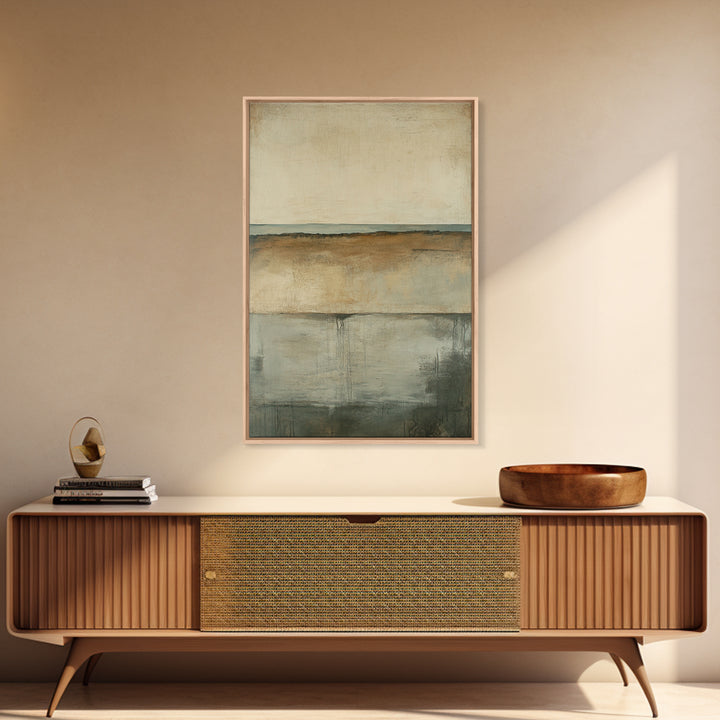Neutral Abstract Framed Canvas Print Modern Minimalist Wall Art, Earth Tone Painting, Contemporary Office Art, Scandinavian Home Decor