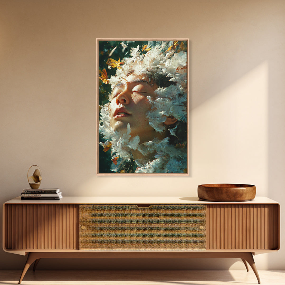 Nature Awakening Fantasy Canvas Print - Surreal Dreamscape Art, Vibrant Dreamy Wall Decor, Bohemian Living Room Artwork, Mystical Art