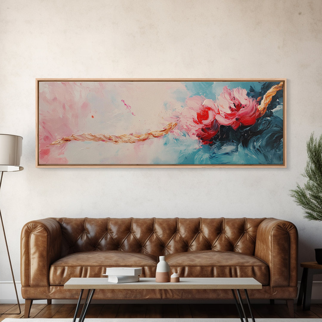 Romantic Floral Abstract Art, Soft Pastel Textured Painting, Feminine Boho Decor, Modern Bedroom Wall Art, Elegant Home Art