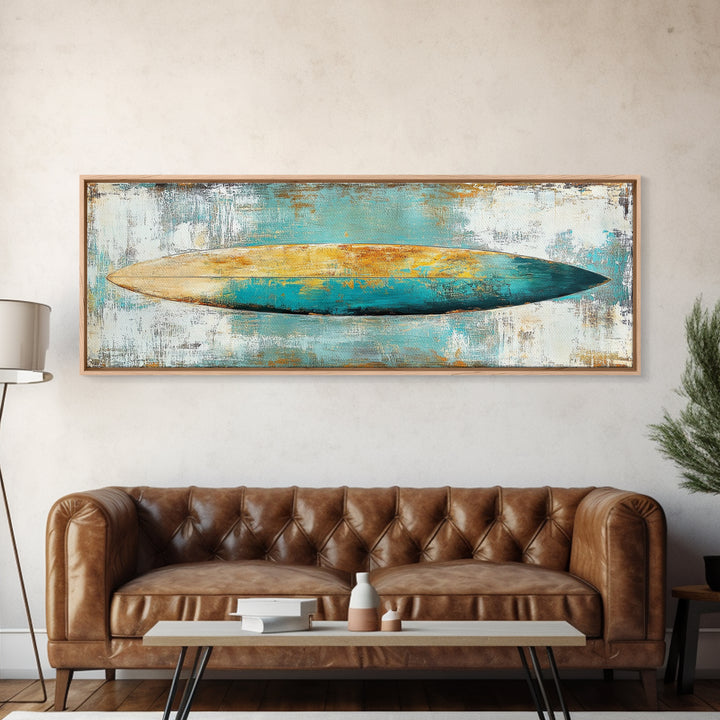 Surfboard Art, Beach Decor, Coastal Wall Art, Surfboard Painting, Beach Art, Bedroom Wall Art, Canvas Print, Framed Canvas Print