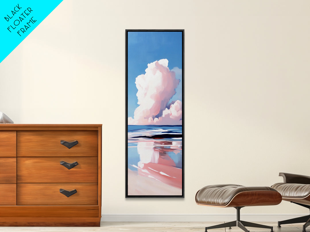 Coastal Clouds, Beach Landscape, Ocean Wall Art, Canvas Print, Blue Sky, Minimalist Home Decor, Living Room Art, Nautical Aesthetic